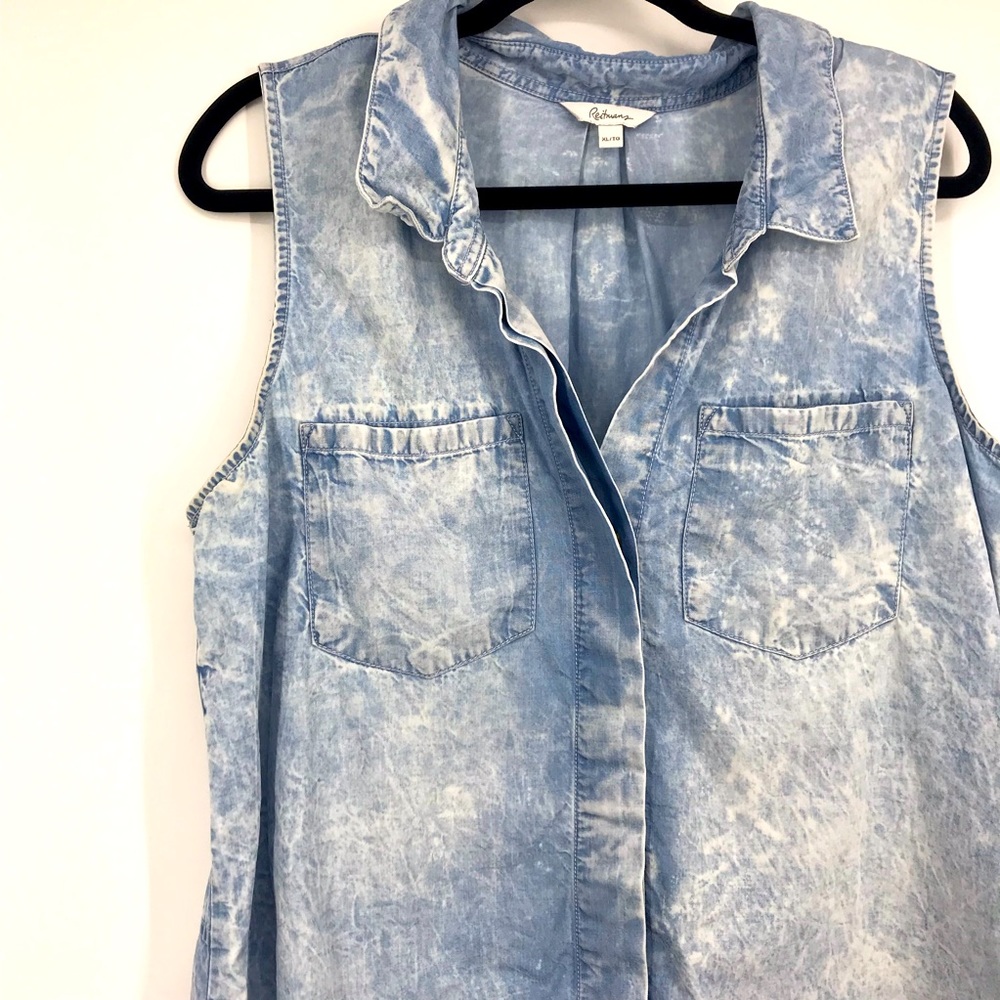 3/$25 REITMANS XL Retro style Jean blouse
